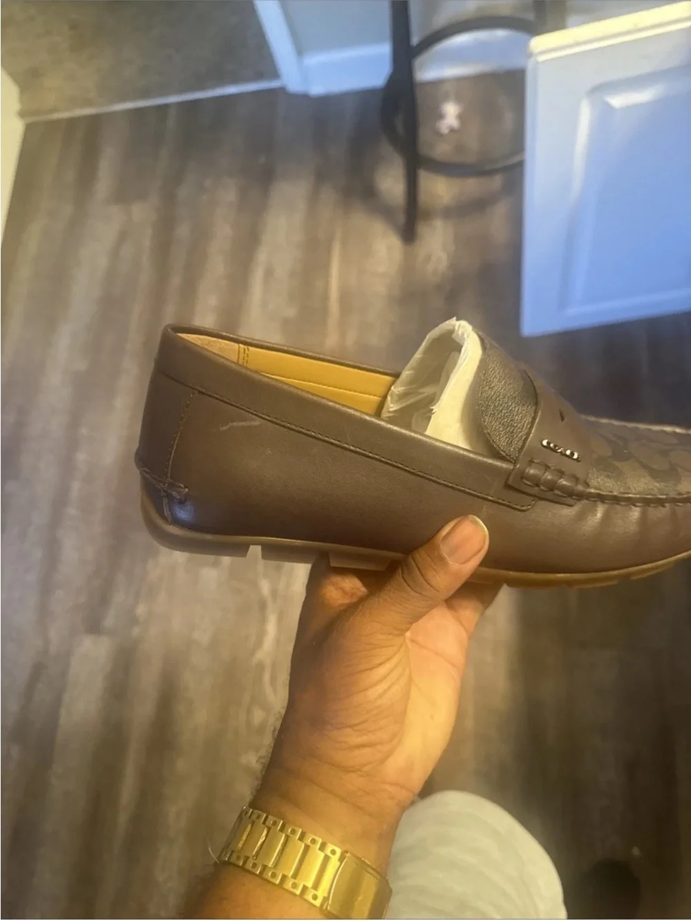 Coach Men's Signature Logo Brown Penny Loafers